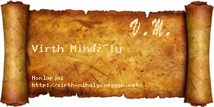 Virth Mihály névjegykártya